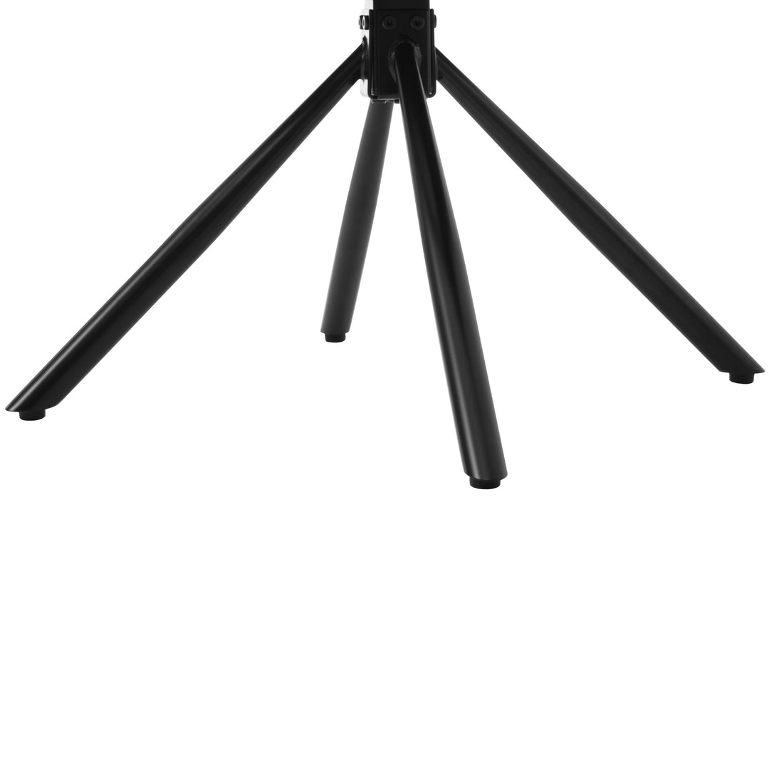 Elegant velvet beige swivel dining chair with black metal base FILAMENT