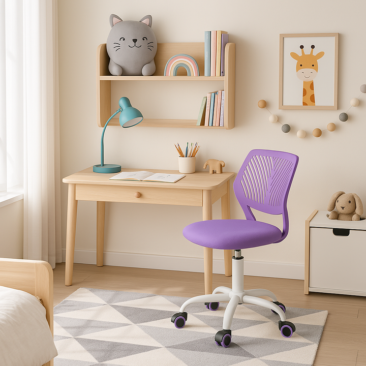 Purple Children's Desk Chair Swivel Office Chair CARNATION PURPLE
