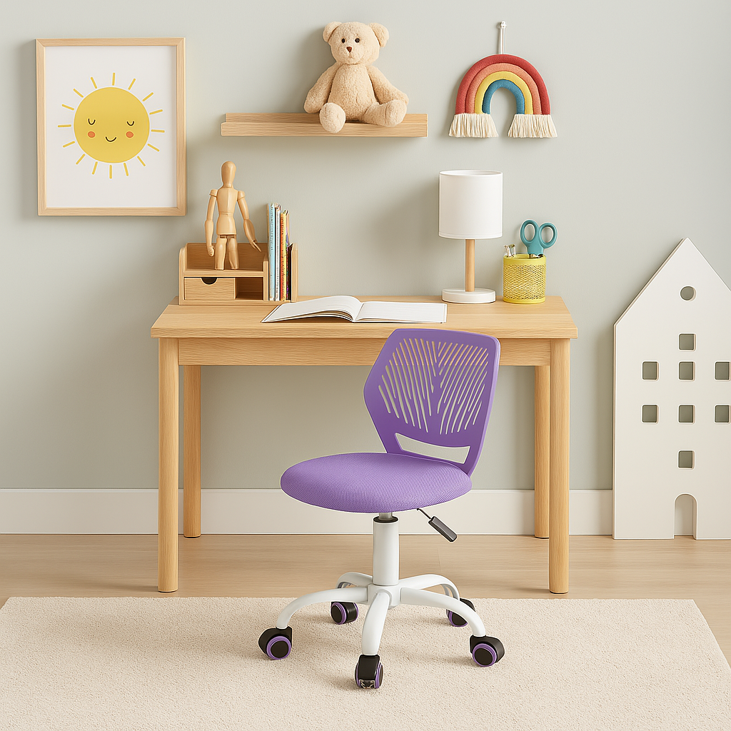 Purple Children's Desk Chair Swivel Office Chair CARNATION PURPLE