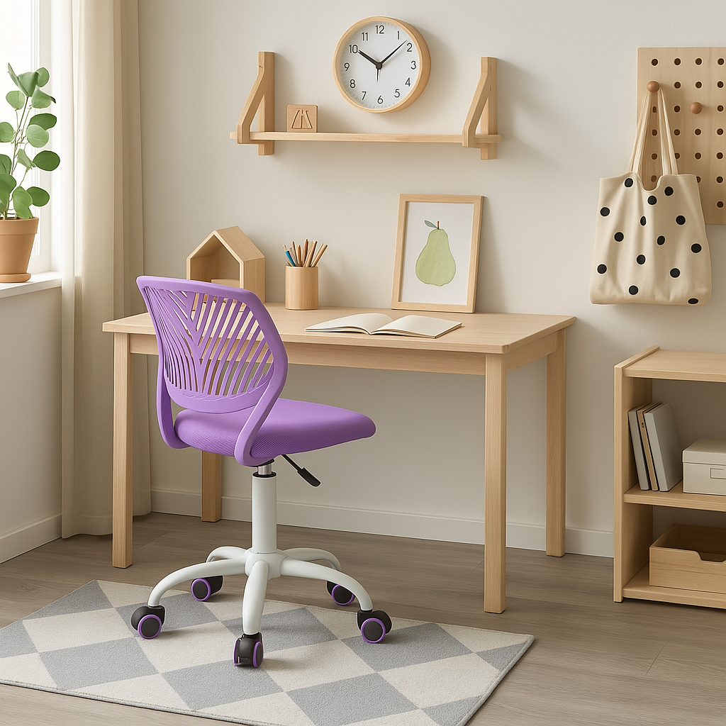 Purple Children's Desk Chair Swivel Office Chair CARNATION PURPLE