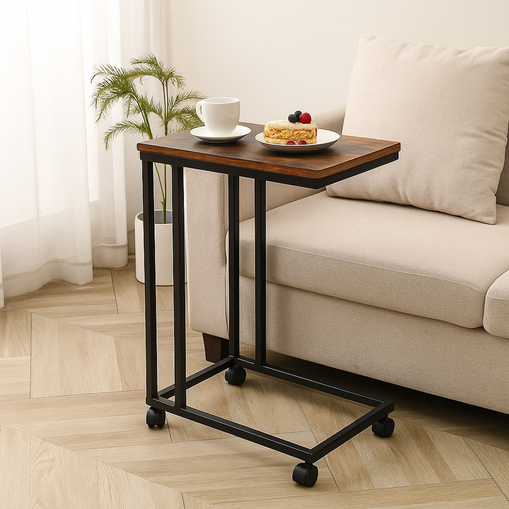 Side Table Brown 50x35x60cm Modern Console Table, Space-Saving Design for Living Room JENDEN