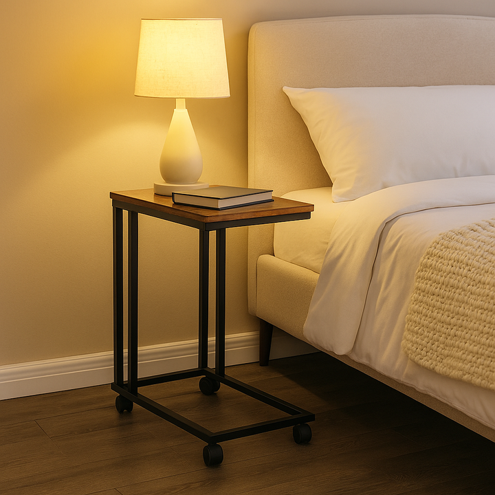 Side Table Brown 50x35x60cm Modern Console Table, Space-Saving Design for Living Room JENDEN