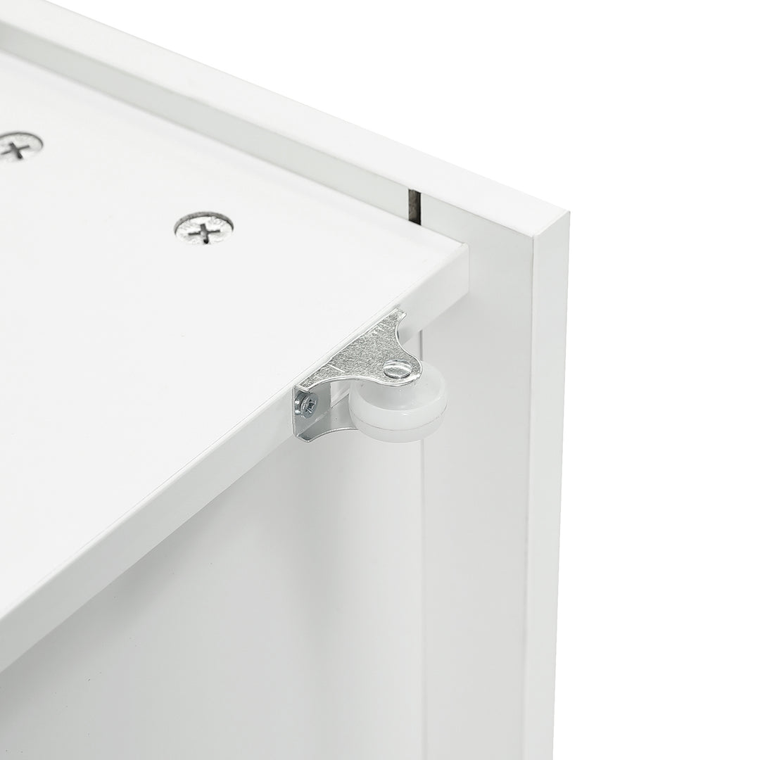 White wooden daybed with shelves and 2 drawers (90*190cm) SANDARAC