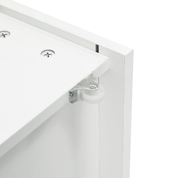 White wooden daybed with shelves and 2 drawers (90*190cm) SANDARAC