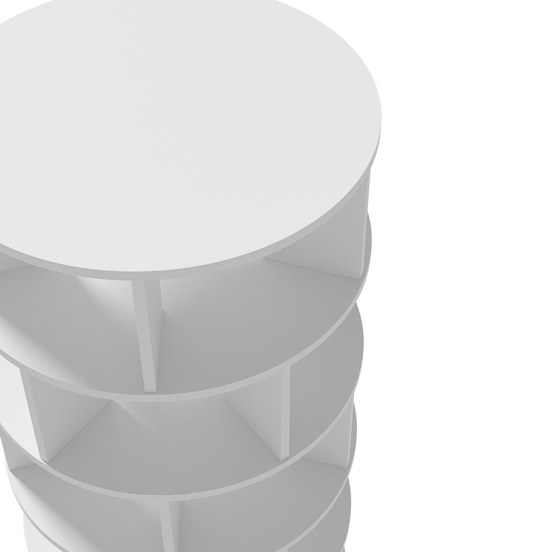 5-tier 360° rotating white shoe rack & storage organizer CLOUDHAVEN