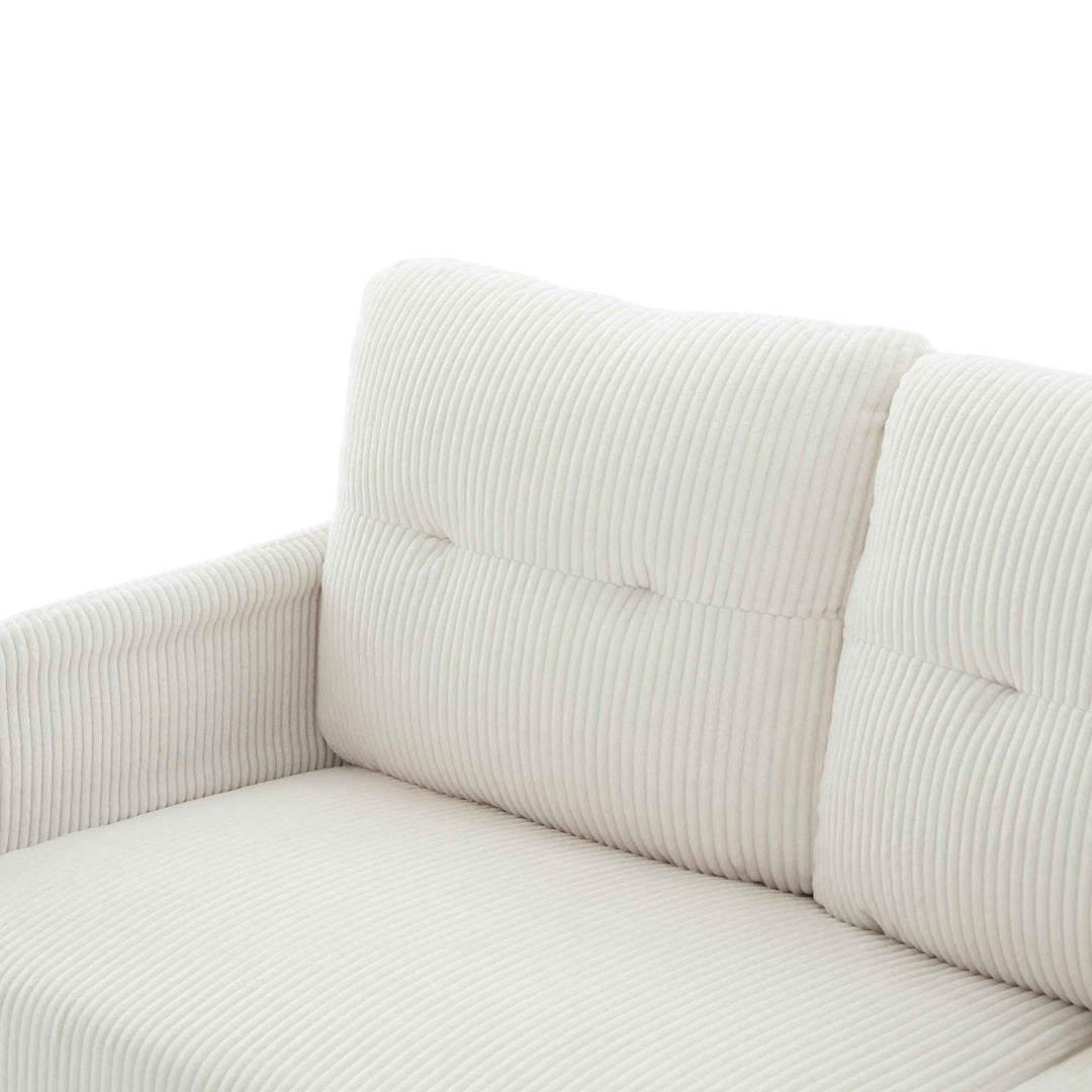 00+Oversized Loveseat Sofa, Corduroy Upholstered Double-Seater, Beige for Living Room NOVAON