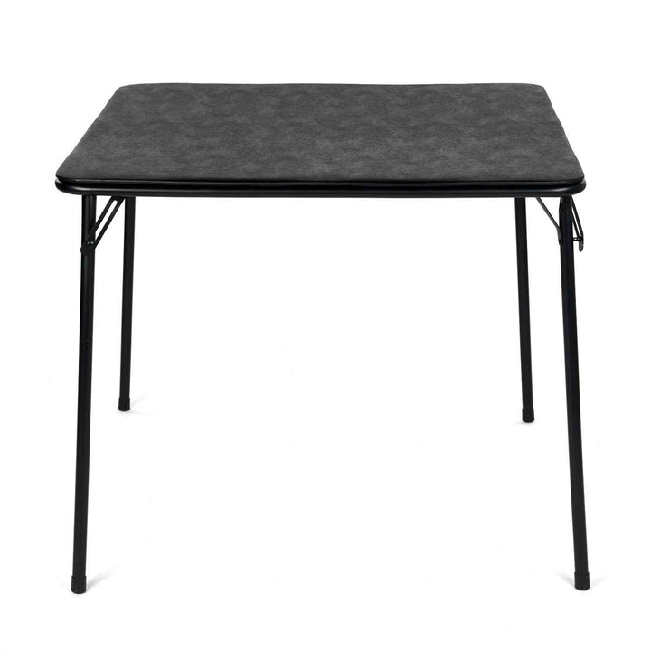 Modern Foldable Dining Table 86x86cm Black PVC Cover, Space-Saving Table for Kitchen FERN 86 BK PVC TABLE A
