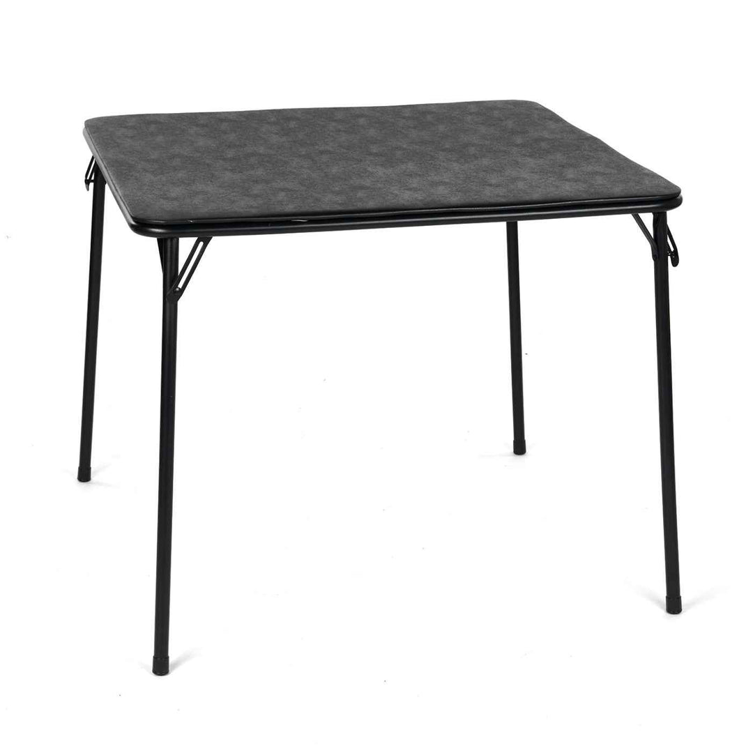 Modern Foldable Dining Table 86x86cm Black PVC Cover, Space-Saving Table for Kitchen FERN 86 BK PVC TABLE A