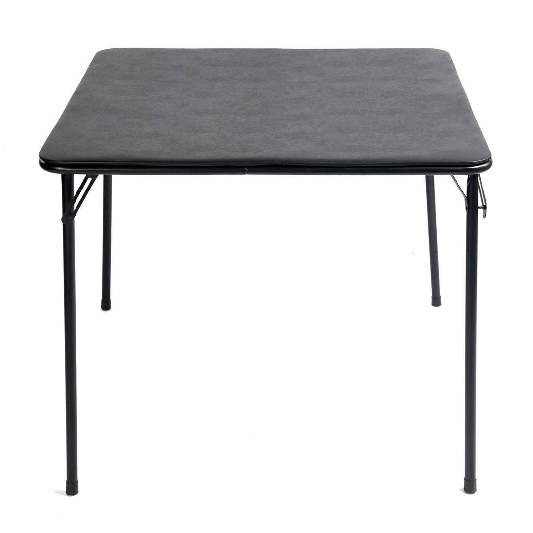 Modern Foldable Dining Table 86x86cm Black PVC Cover, Space-Saving Table for Kitchen FERN 86 BK PVC TABLE A