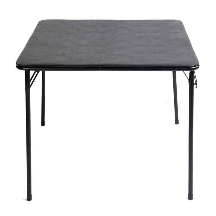 Modern Foldable Dining Table 86x86cm Black PVC Cover, Space-Saving Table for Kitchen FERN 86 BK PVC TABLE A
