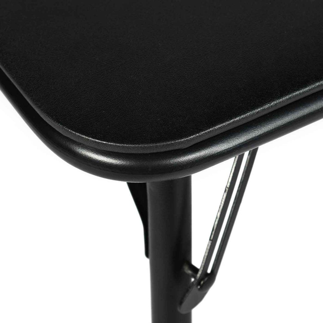Modern Foldable Dining Table 86x86cm Black PVC Cover, Space-Saving Table for Kitchen FERN 86 BK PVC TABLE A