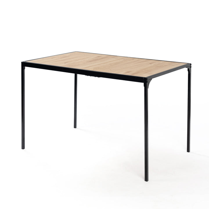 Industrial style rectangular oak effect dining table with black legs 120x80cm MILLIKEN 120 OAK