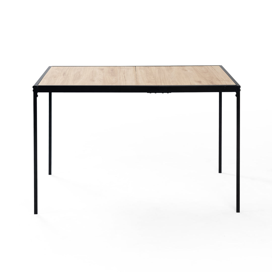 Industrial style rectangular oak effect dining table with black legs 120x80cm MILLIKEN 120 OAK