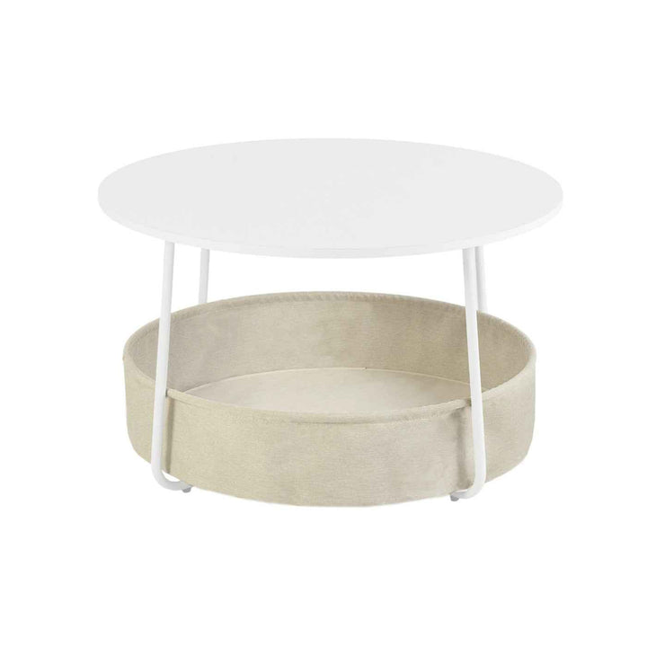 Coffee Table White 75x75x45.5cm Modern MDF Steel Frame, Space-Saving Storage, Living Room & Outdoor Use TILLA COFFEE TABLE WHITE