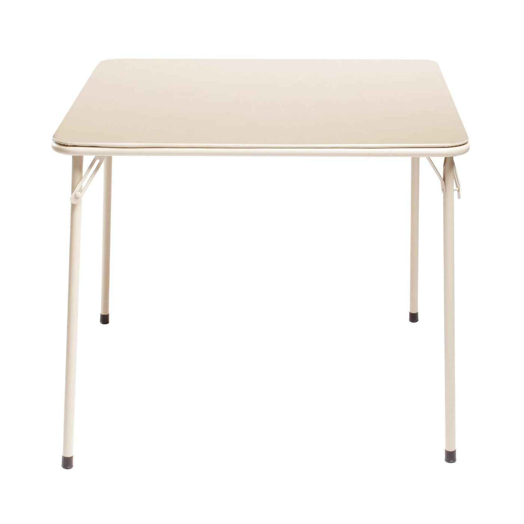 Camel square PVC dining table, iron frame, easy-clean 86x86cm