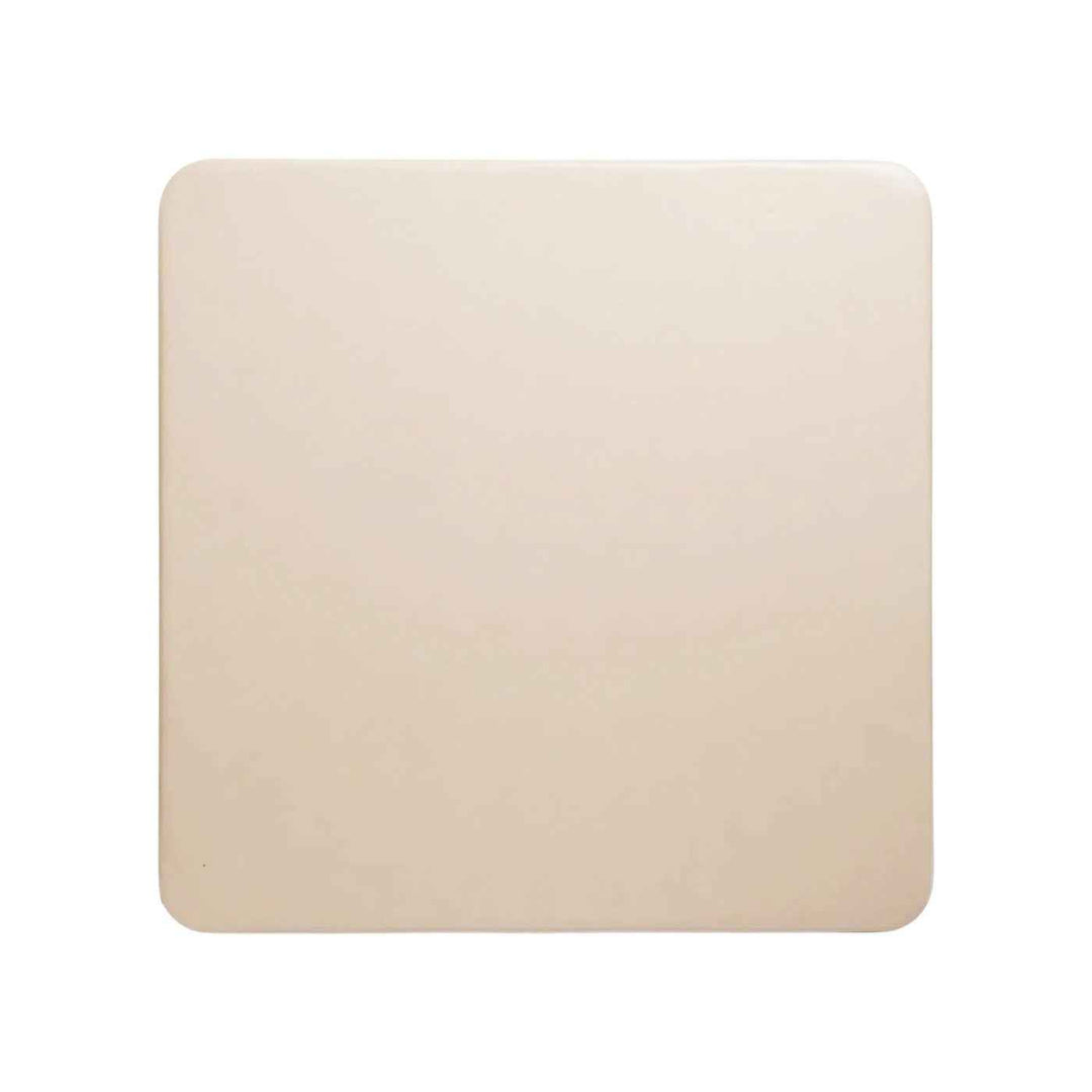 Camel square PVC dining table, iron frame, easy-clean 86x86cm