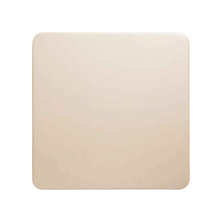 Camel square PVC dining table, iron frame, easy-clean 86x86cm