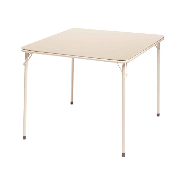 Camel square PVC dining table, iron frame, easy-clean 86x86cm