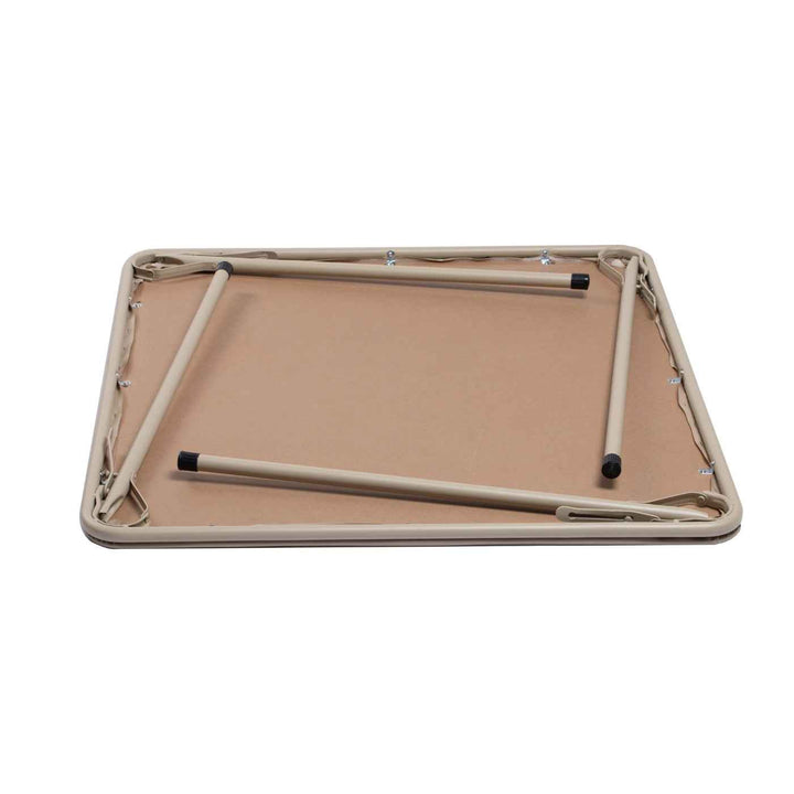 Camel square PVC dining table, iron frame, easy-clean 86x86cm