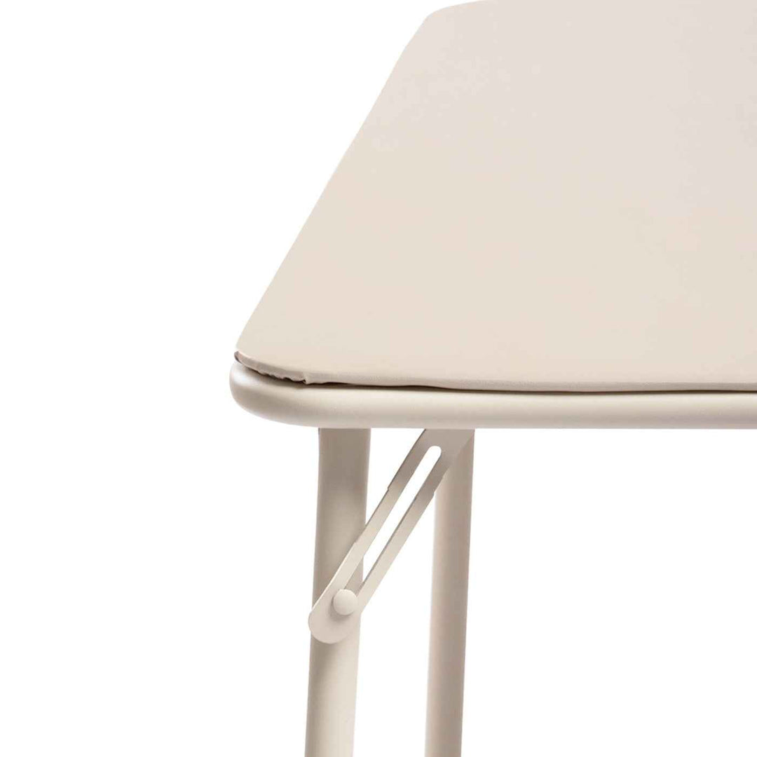 Camel square PVC dining table, iron frame, easy-clean 86x86cm