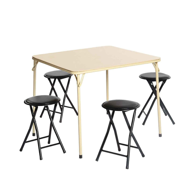 Camel square PVC dining table, iron frame, easy-clean 86x86cm