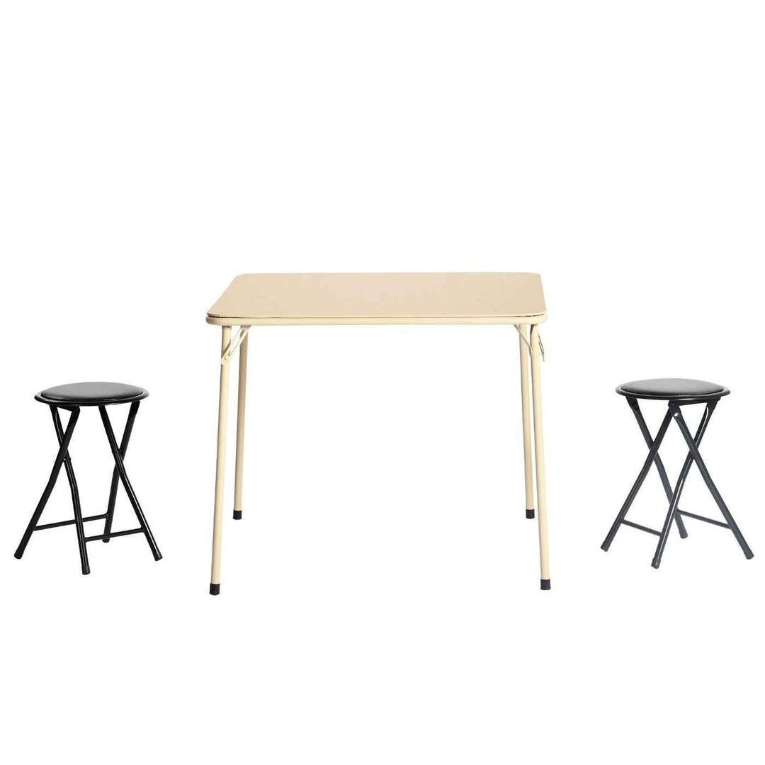 Camel square PVC dining table, iron frame, easy-clean 86x86cm
