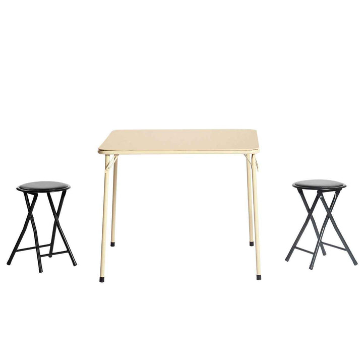 Camel square PVC dining table, iron frame, easy-clean 86x86cm