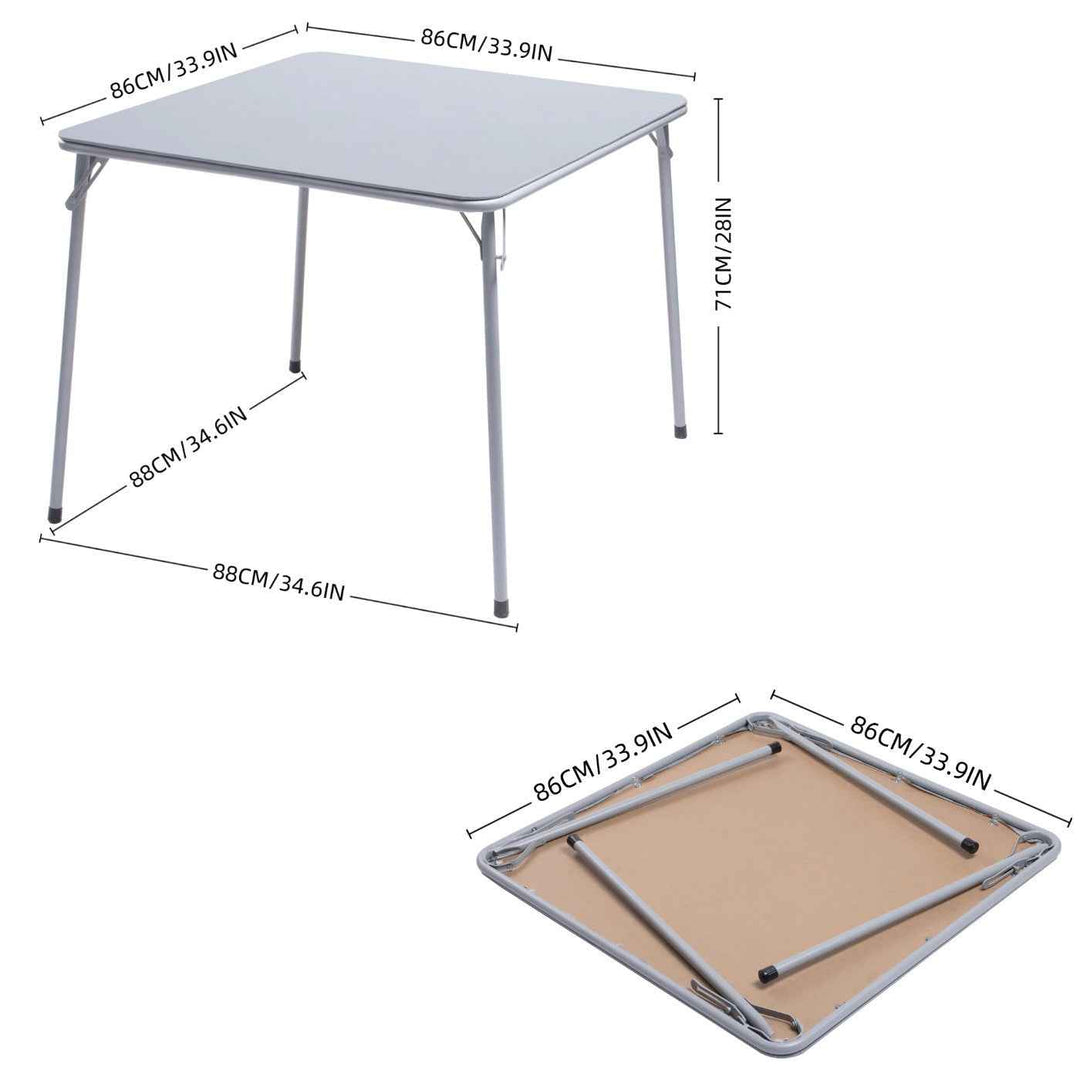 Grey square PVC dining table 86x86cm, easy-clean FERN 86 GREY PVC TABLE A