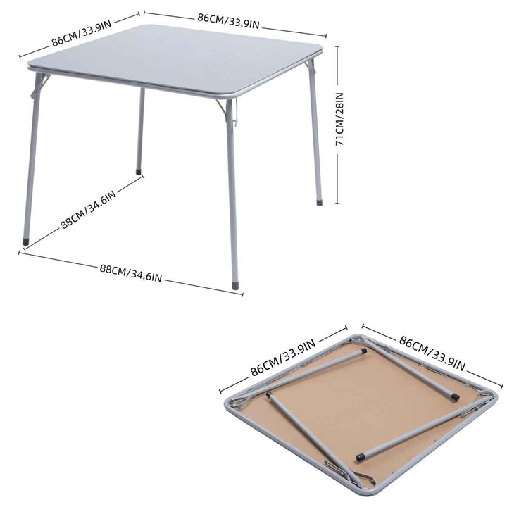 Grey square PVC dining table 86x86cm, easy-clean FERN 86 GREY PVC TABLE A