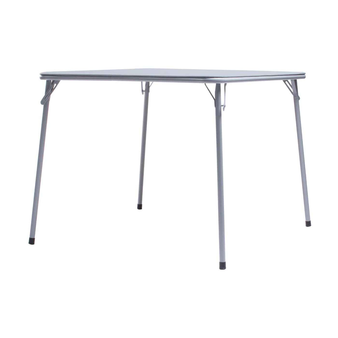Grey square PVC dining table 86x86cm, easy-clean FERN 86 GREY PVC TABLE A