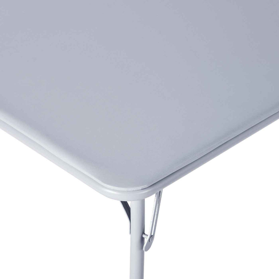 Grey square PVC dining table 86x86cm, easy-clean FERN 86 GREY PVC TABLE A