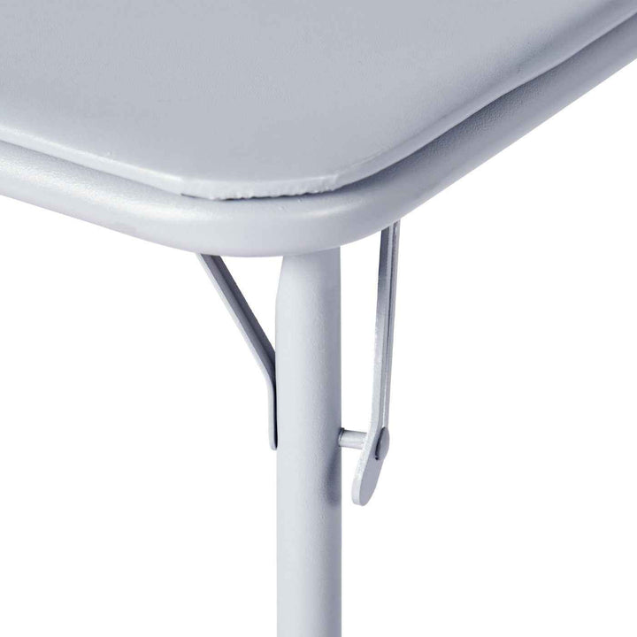 Grey square PVC dining table 86x86cm, easy-clean FERN 86 GREY PVC TABLE A