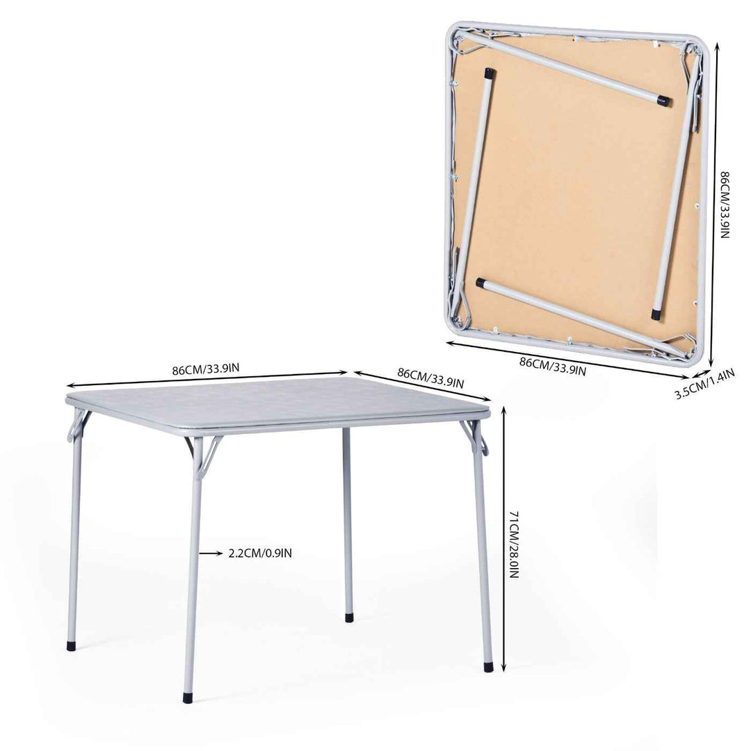 Grey square PVC dining table 86x86cm, easy-clean FERN 86 GREY PVC TABLE A