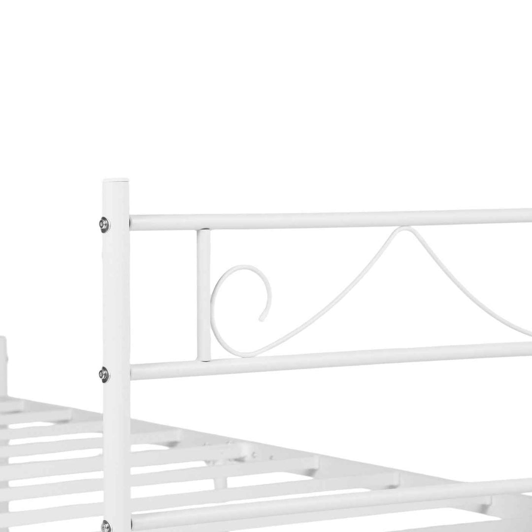 Single Metal Bed Frame White 90x190cm – Space-Saving, Sturdy Steel, Modern Minimalist, Ideal for Guest Rooms & Small Spaces BEARD SINGLE WHITE