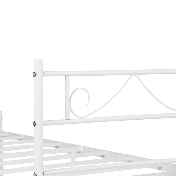 Single Metal Bed Frame White 90x190cm – Space-Saving, Sturdy Steel, Modern Minimalist, Ideal for Guest Rooms & Small Spaces BEARD SINGLE WHITE