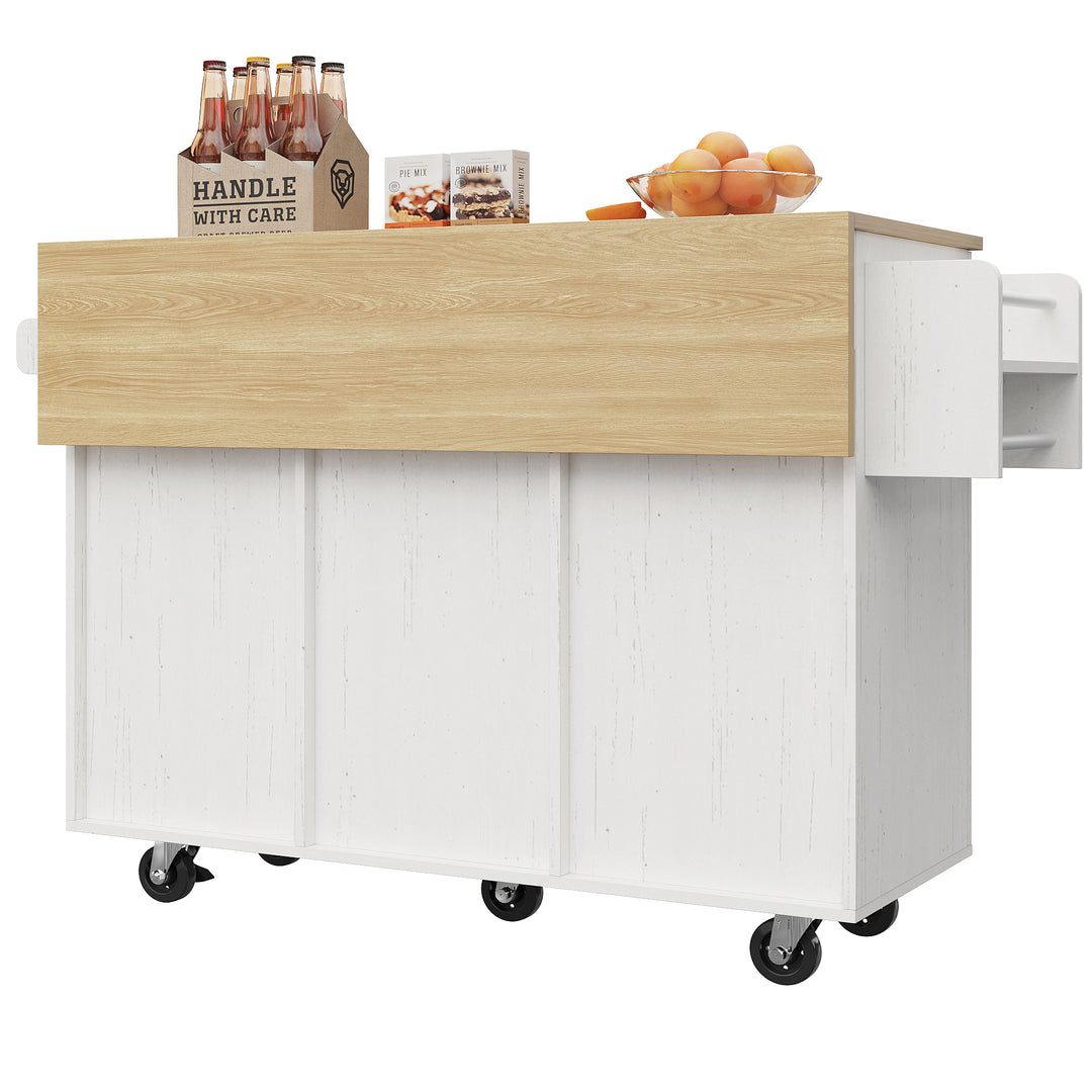 White modern foldable kitchen island trolleys BOG