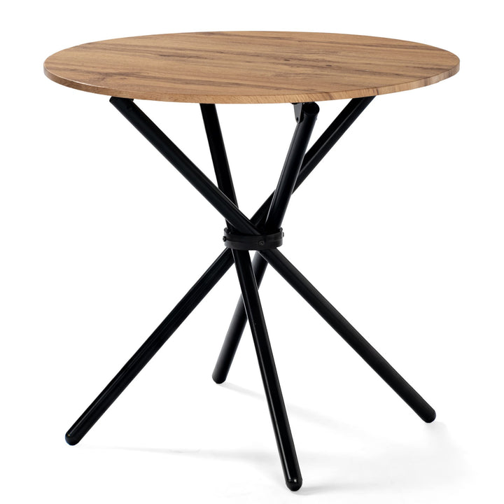 Round dining table with wood effect black crossed legs 80*80cm FONTANA KD 80CM DARK