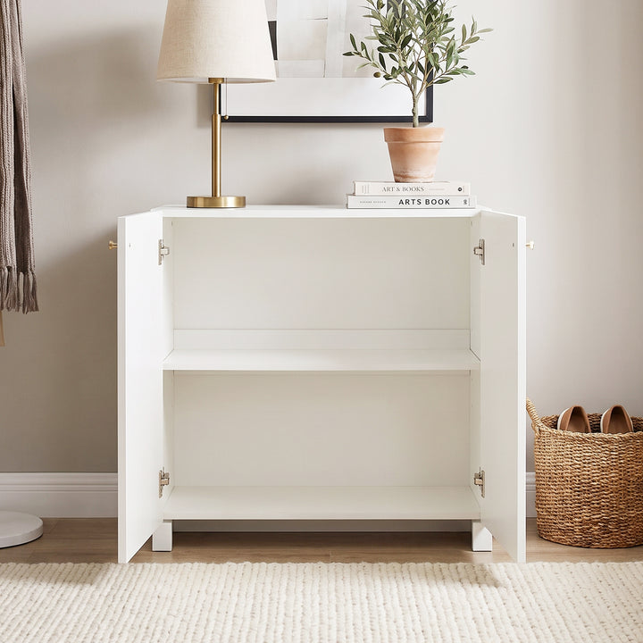 Modern white sideboard with 2 doors 80x40x80cm ELEGANT STOOL