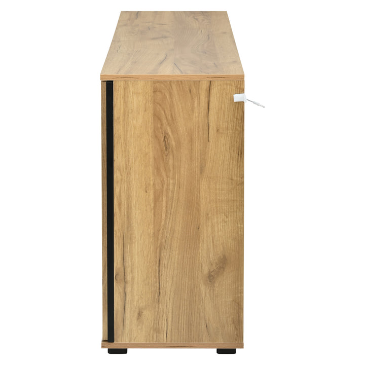 Oak Sideboard Black Stripe with 4 Drawers & 2 Doors 140cm WOODCHAIR