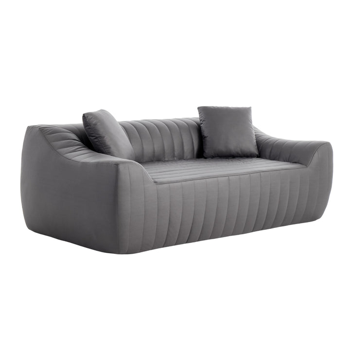 2-Seater Sofa in Grey Tech Cloth with 2 Cushions 185cm WICKERRUG