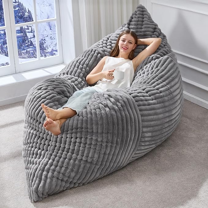 Convertible light grey corduroy 3-in-1 foldable sofa bed lounge chair KRAFTIN