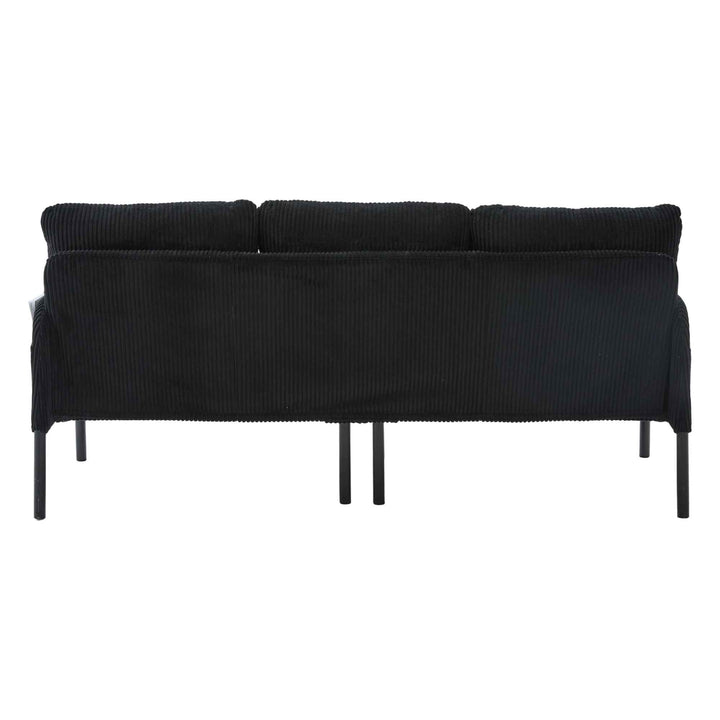 00+Oversized Loveseat Sofa, Corduroy Upholstered Double-Seater, Black for Living Room NOVADYNE