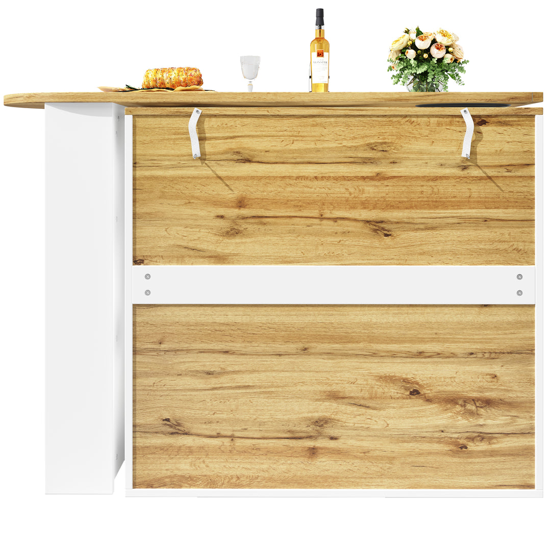 360° rotating bar table with storage space, kitchen island, two doors with shelves (body 138 x 39 x 105 cm) PYRAMID