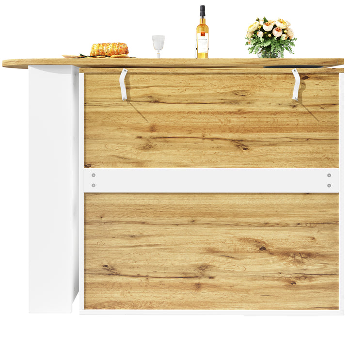 360° rotating bar table with storage space, kitchen island, two doors with shelves (body 138 x 39 x 105 cm) PYRAMID