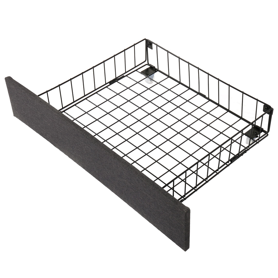 Grey linen super king ottoman bed end opening with LED headboard(180×200cm) TARNISH