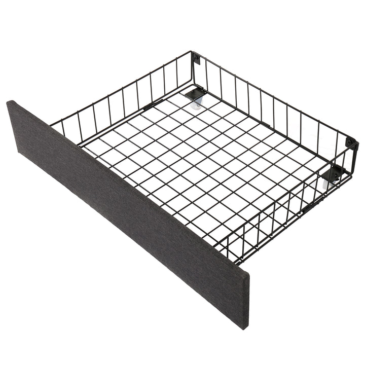 Grey linen super king ottoman bed end opening with LED headboard(180×200cm) TARNISH