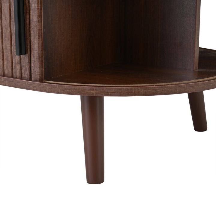 Lift Top Dark Wood Oval Coffee Table with Hidden Storage 120x50cm VASEEDGE