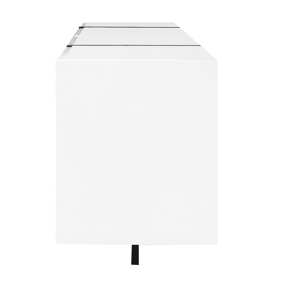 High gloss black &amp; white TV cabinet with LED and versatile storage BLADE