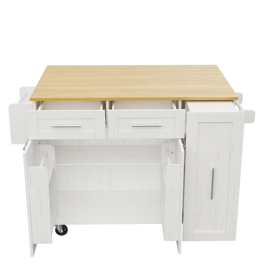 White modern foldable kitchen island trolleys BOG