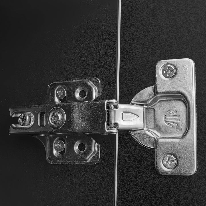 Black shoe cabinet with textured design and golden legs CEDARGLADE UK